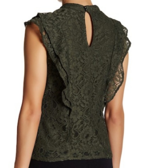 Romeo & Juliet Couture Olive Lace Top - Picture 4 of 6
